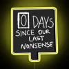 LED Neon Office Decor Sign 0 Days of Sane Productivity