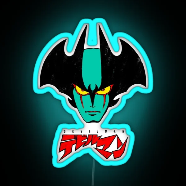 002b Devilman Head New RGB Neon Sign