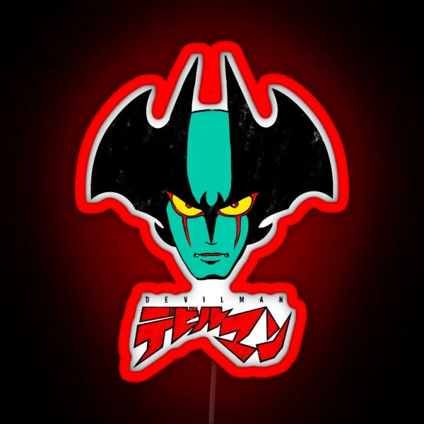 002b Devilman Head New RGB Neon Sign