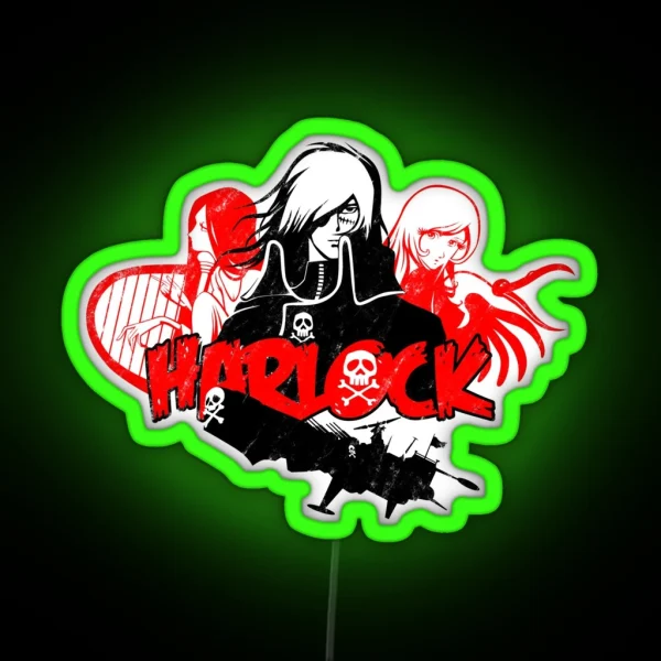 013b Harlock Red RGB Neon Sign