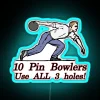 Vibrant 10-pin bowling club neon sign with customizable RGB colors