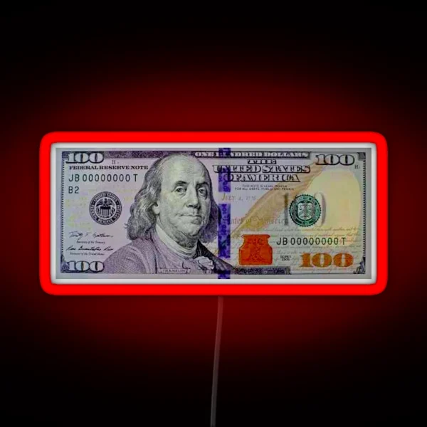 100 Dollar Bill RGB Neon Sign