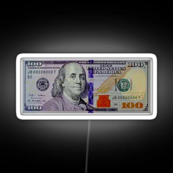 100 Dollar Bill RGB Neon Sign