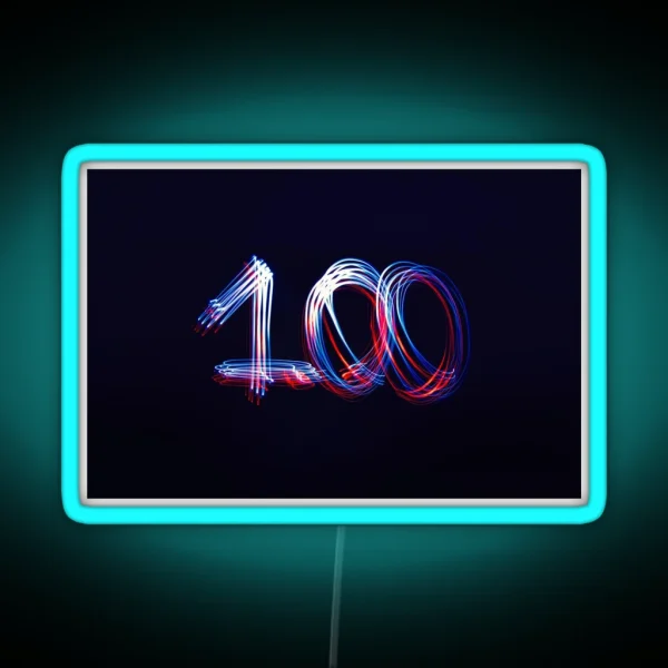 100 Numerical Light Trail RGB Neon Sign