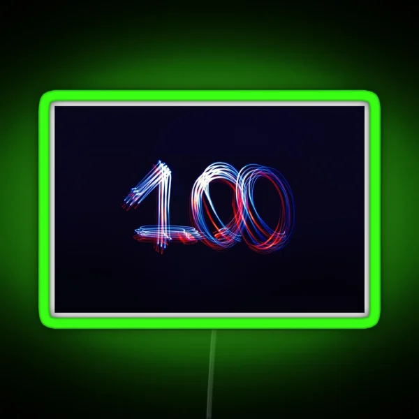 100 Numerical Light Trail RGB Neon Sign