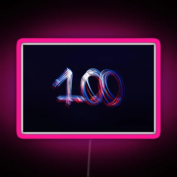 100 Numerical Light Trail RGB Neon Sign