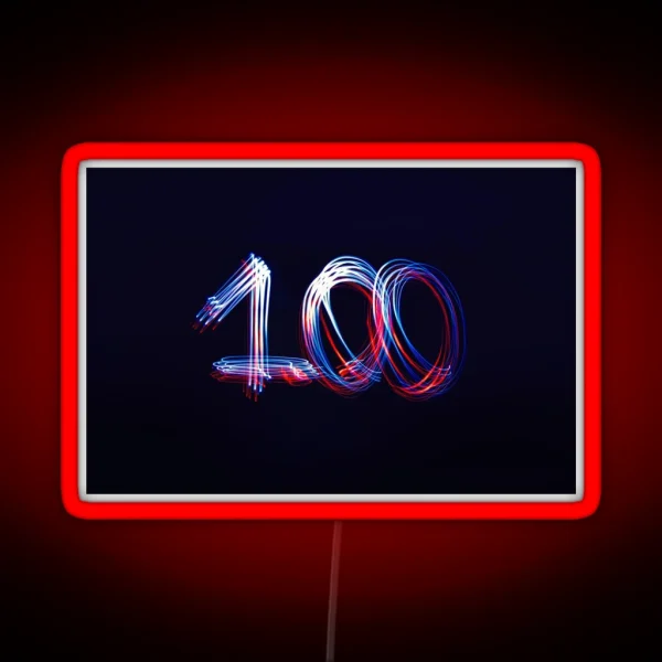 100 Numerical Light Trail RGB Neon Sign