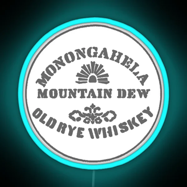 1867 Monongahela Mountain Dew Old Rye Whiskey RGB Neon Sign