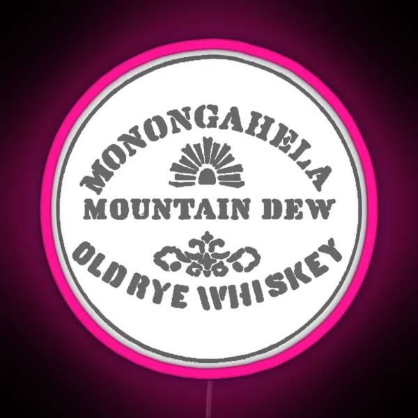 1867 Monongahela Mountain Dew Old Rye Whiskey RGB Neon Sign