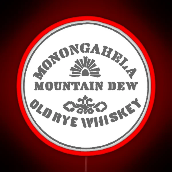 1867 Monongahela Mountain Dew Old Rye Whiskey RGB Neon Sign