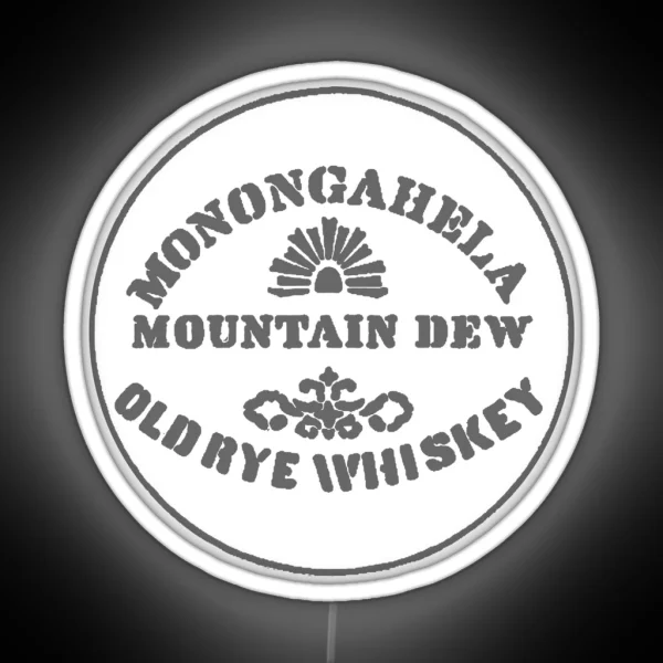 1867 Monongahela Mountain Dew Old Rye Whiskey RGB Neon Sign