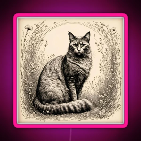 1920 S Cat RGB Neon Sign