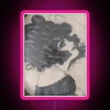 Vintage Flapper Girl Artwork in Bright Neon RGB Color Scheme