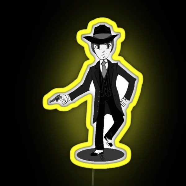 1920 S Mobster Black And White RGB Neon Sign