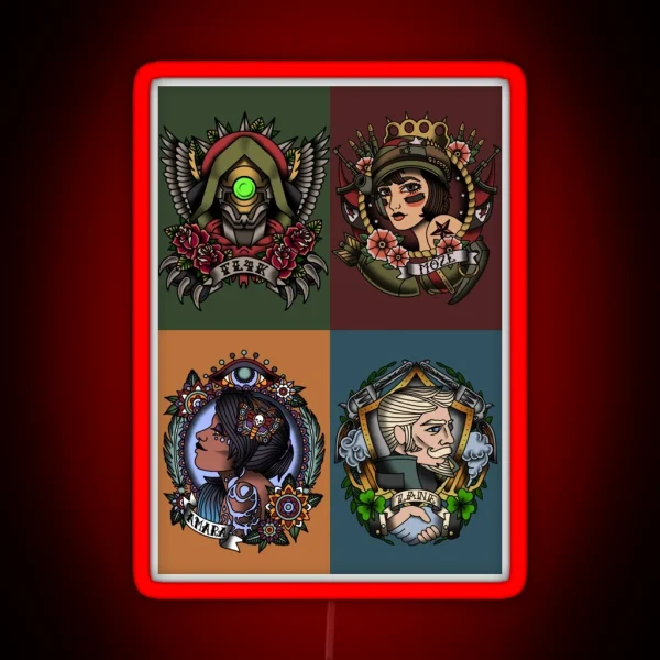 1920 S Tattoo Style Borderlands 3 Squad RGB Neon Sign