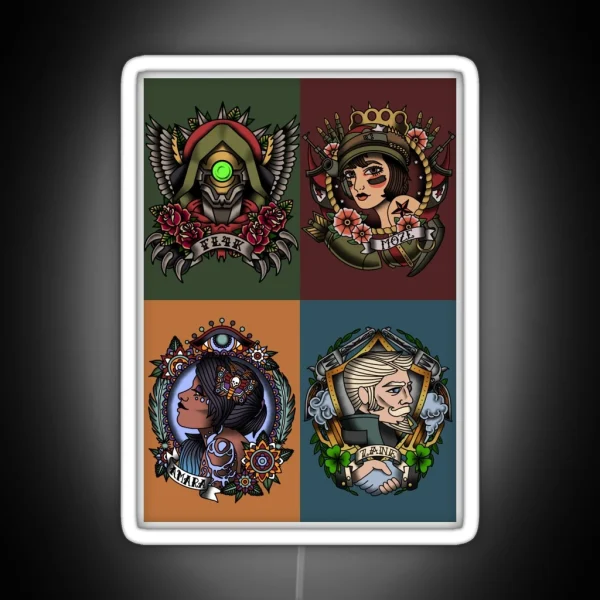 1920 S Tattoo Style Borderlands 3 Squad RGB Neon Sign