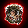 Tribute to Vintage Tattoo Art with Customizable Colorful Portrait Sign