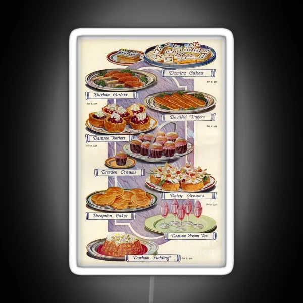 1920 S UK Vintage Desserts Ad RGB Neon Sign