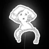 Vintage 1920's Flapper Woman in Colorful RGB Neon Sign Artwork.