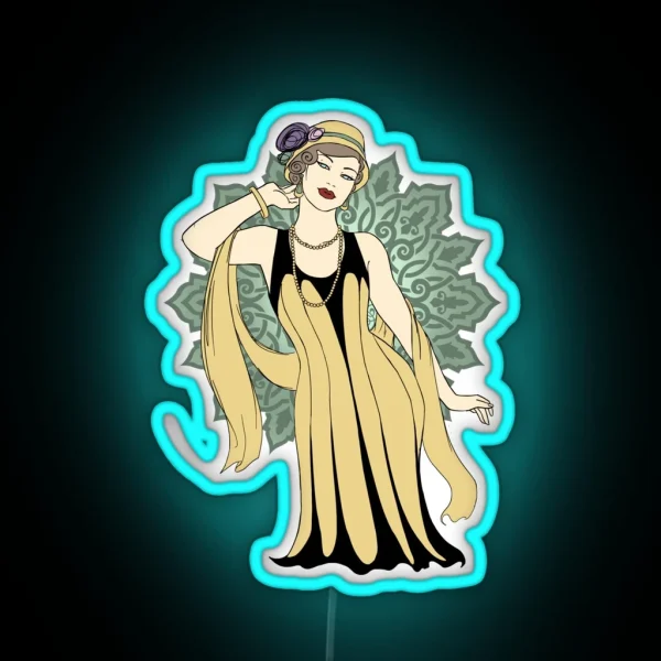 1920s Fashion Pinup RGB Neon Sign