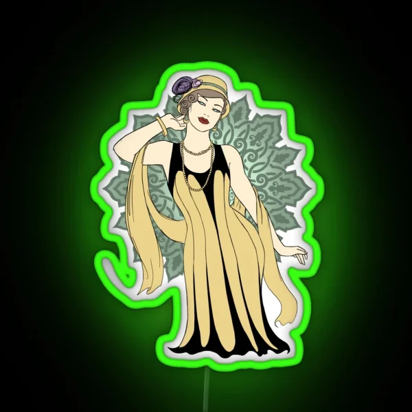 1920s Fashion Pinup RGB Neon Sign