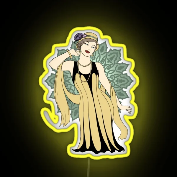 1920s Fashion Pinup RGB Neon Sign