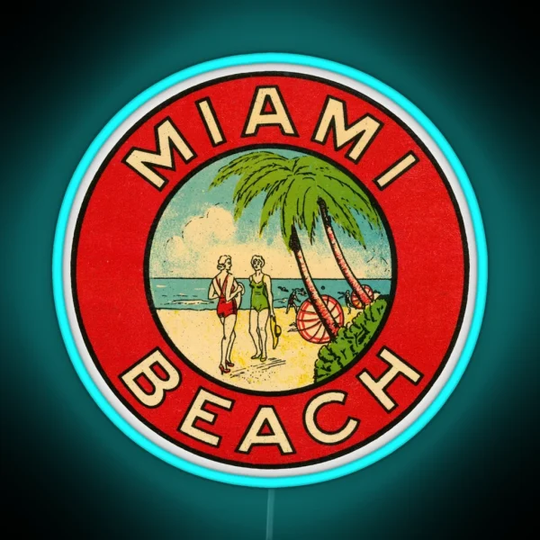 1930 S Miami Beach Florida RGB Neon Sign