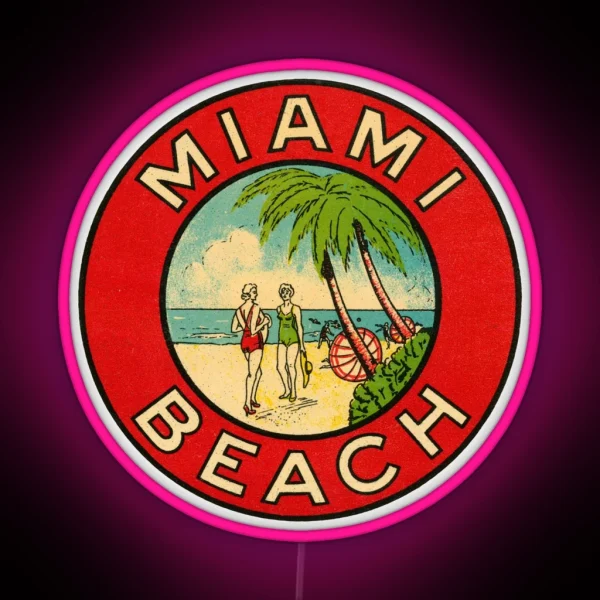 1930 S Miami Beach Florida RGB Neon Sign