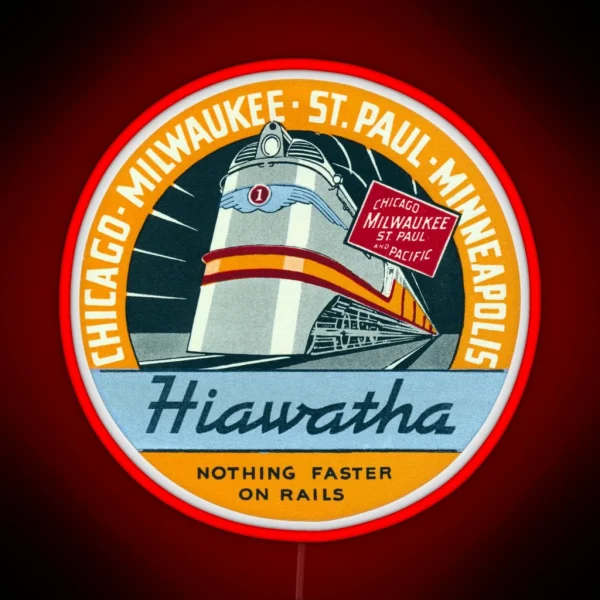 1935 Hiawatha Railroad Train RGB Neon Sign