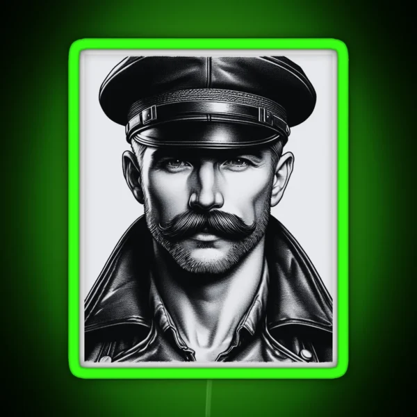 1940 Moustached Leather Daddy Tom Of Finland Tribute RGB Neon Sign