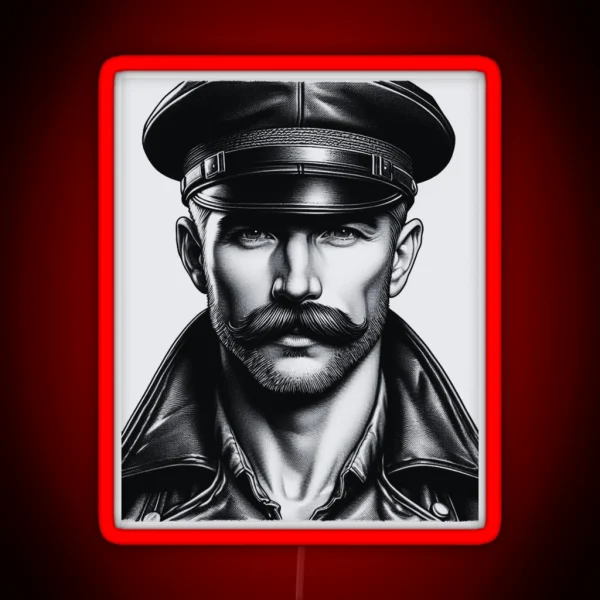 1940 Moustached Leather Daddy Tom Of Finland Tribute RGB Neon Sign
