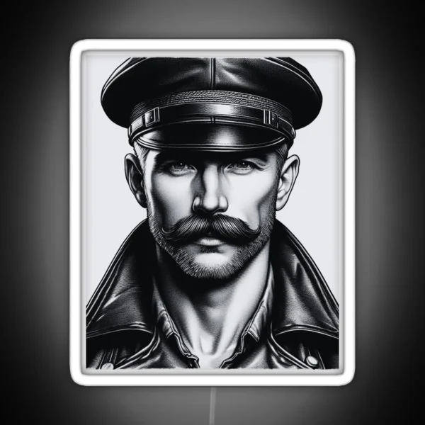 1940 Moustached Leather Daddy Tom Of Finland Tribute RGB Neon Sign