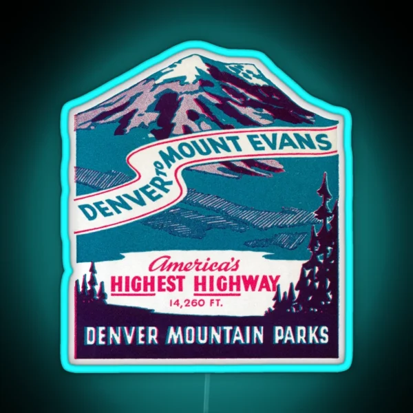 1940 S Mount Evans Road Colorado RGB Neon Sign