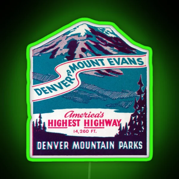 1940 S Mount Evans Road Colorado RGB Neon Sign