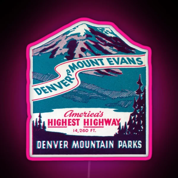 1940 S Mount Evans Road Colorado RGB Neon Sign