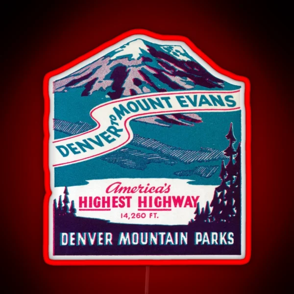 1940 S Mount Evans Road Colorado RGB Neon Sign