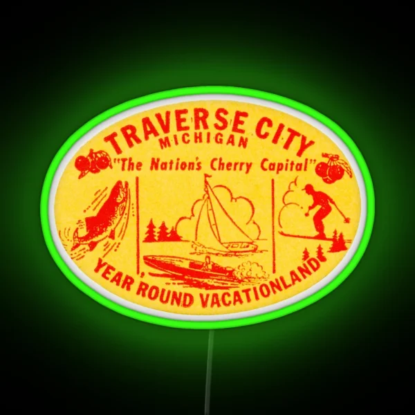 1940 S Traverse City Michigan RGB Neon Sign