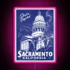 Vintage inspired 1940s style Sacramento blue color dynamic RGB LED lighting