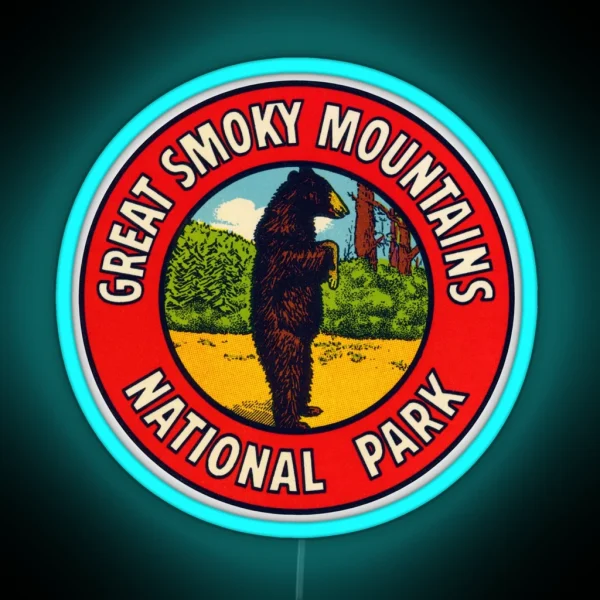 1940s Great Smoky Mountains National Park RGB Neon Sign