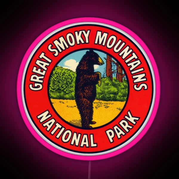 1940s Great Smoky Mountains National Park RGB Neon Sign