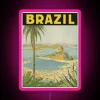 Vintage Brazilian Art Piece Inspired by Retro Neon Sign Design