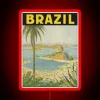 Vintage Brazilian Art Deco Style Neon Sign in Vibrant Colors