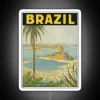 Vintage Brazilian-inspired LED display with vibrant RGB neon lighting effects.
