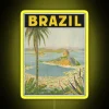 Vintage Brazilian Landscape Inspired RGB Neon Sign Canvas Art Piece