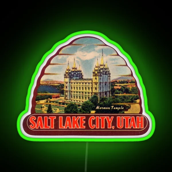 1940s Salt Lake City Utah RGB Neon Sign