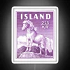 Vintage Iceland Equestrian Postal Art Inspired Neon Wall Decor Accents