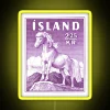 Icelandic Vintage Style Equestrian Theme Color Changing Neon Light Sign