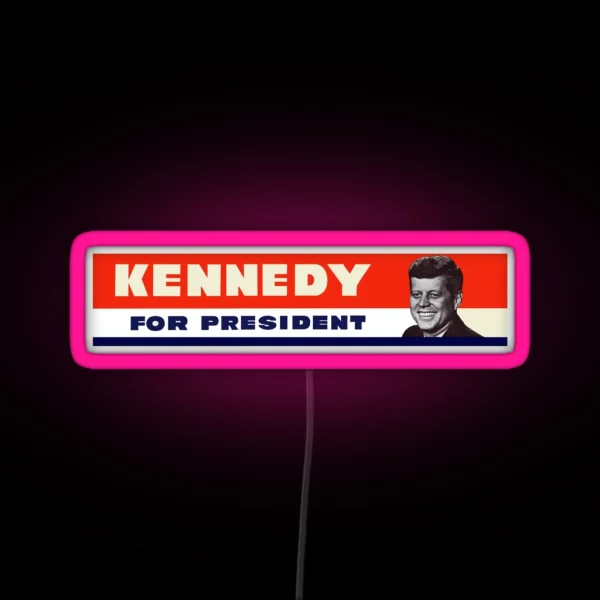 1960 John F Kennedy For President RGB Neon Sign