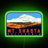 Vintage Inspired 1960s Style California Mount Shasta Colorful Neon Sign