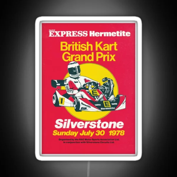 1978 British Kart Grand Prix Poster RGB Neon Sign